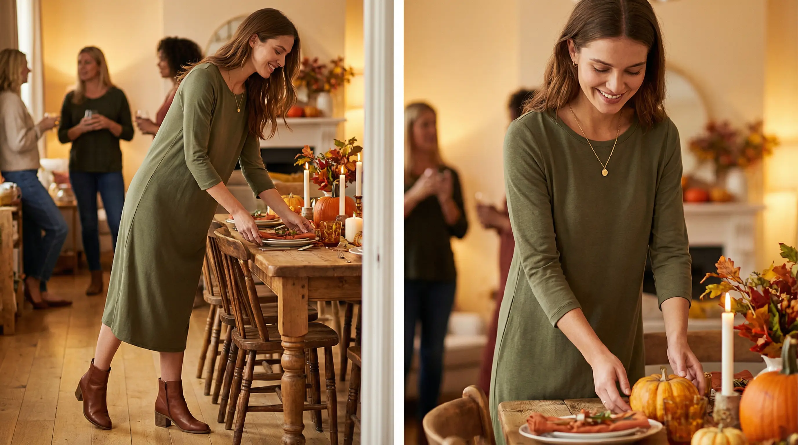 Friendsgiving casual dress outfit